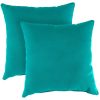 Set of 2 Sunbrella Outdoor Throw Pillows in Aruba Aqua with Waterproof Fabric.