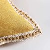 Close-up of the high-quality woven linen fabric and hidden zipper closure.